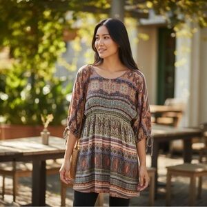 Colorful Boho Midi Dress